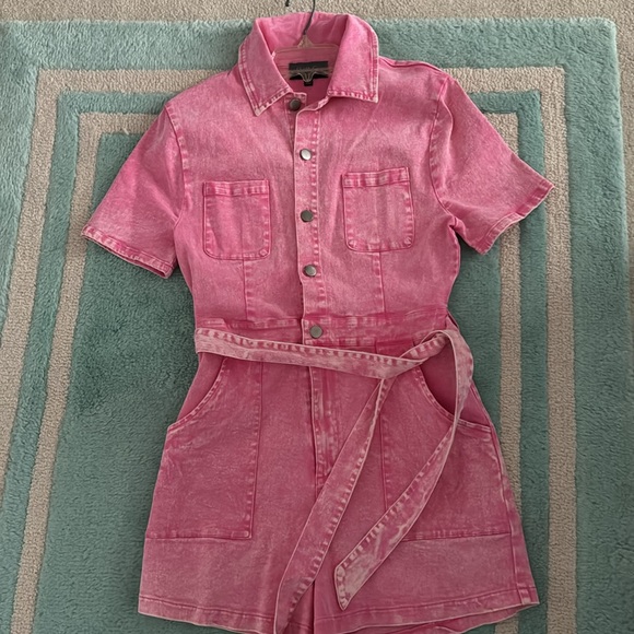 Barbie pink stretch denim short jumper - Picture 2 of 7